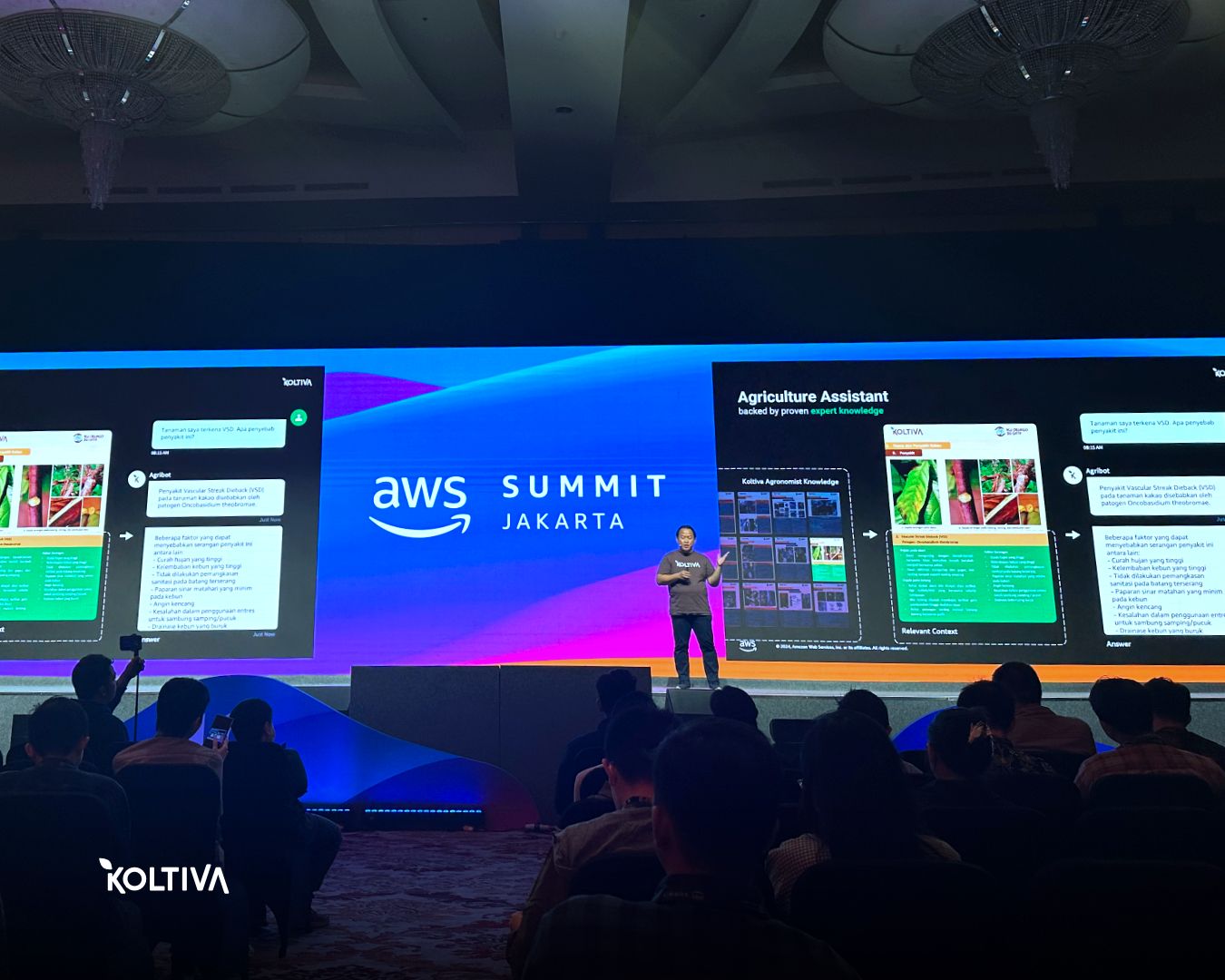 AWS Summit crowd around the FarmCloud AI showcase.